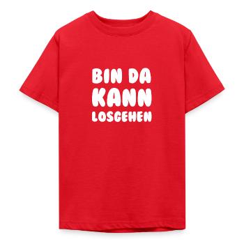 Bin Da Kann Losgehen Sprüche Shirt Lustig Fun - Teenager T-Shirt - Rot - Vorne - AI Model Teenager Male dark (155cm)