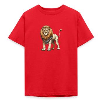 Löwe Tier - Teenager T-Shirt - Rot - Vorne - AI Model Teenager Male dark (155cm)