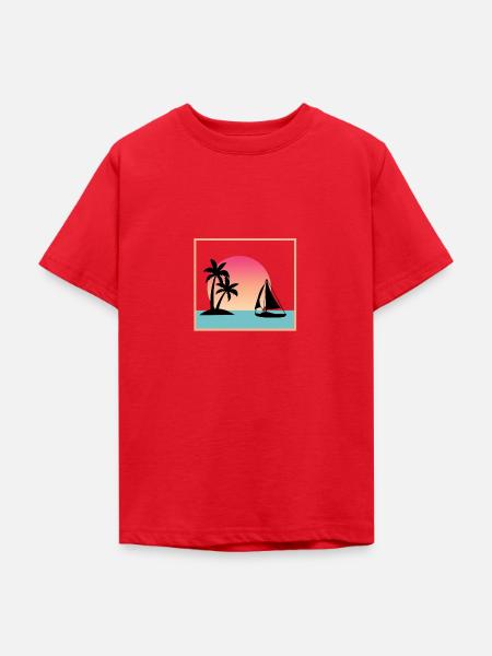 Segel Boot - Teenager T-Shirt - Rot