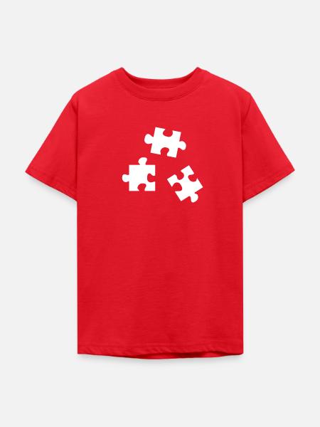 Puzzleteile - Teenager T-Shirt - Rot