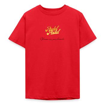 Glasses are your friends - Teenage T-Shirt - red - Front - AI Model Teenager Male dark (155cm)