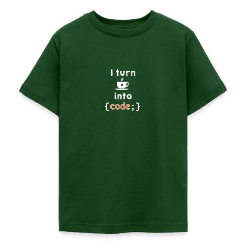 I turn coffee into code light - Teenage T-Shirt