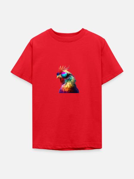 Hühnchen mit cooler Sonnenbrille - Teenager T-Shirt - Rot