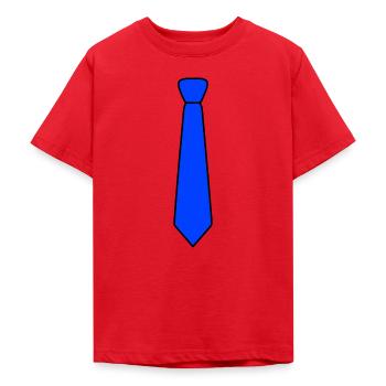 Krawatte blau - Teenager T-Shirt - Rot - Vorne - AI Model Teenager Male dark (155cm)