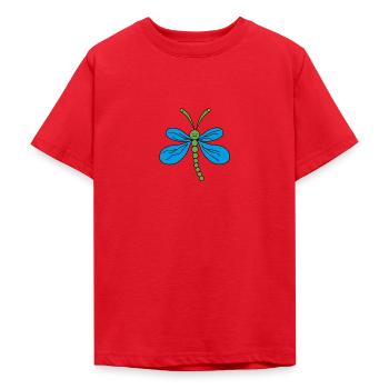 Libelle - Teenager T-Shirt - Rot - Vorne - AI Model Teenager Male dark (155cm)