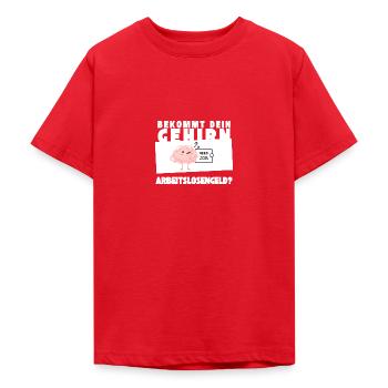 Arbeitsloses Gehirn - Teenager T-Shirt - Rot - Vorne - AI Model Teenager Male dark (155cm)