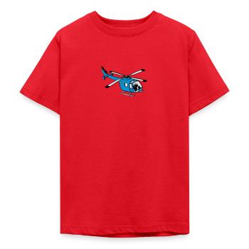 Helicopter - Teenage T-Shirt - red - Front - AI Model Teenager Male dark (155cm)