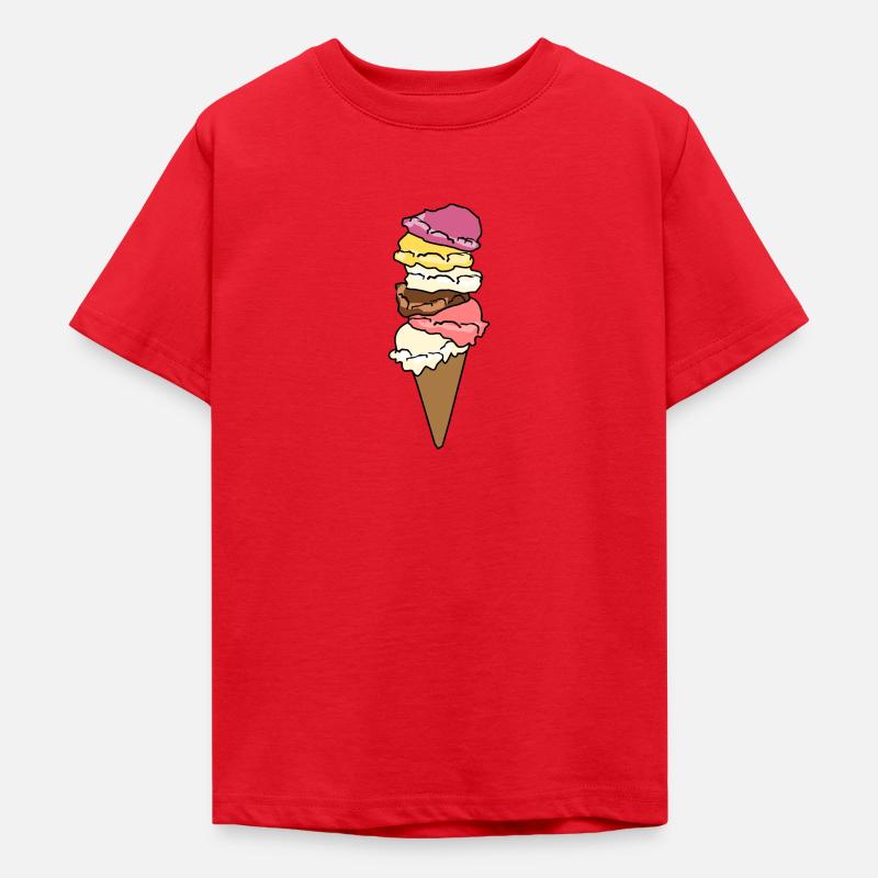 Eiscreme Eiswaffel Eis Eiskugel - Teenager T-Shirt - Rot