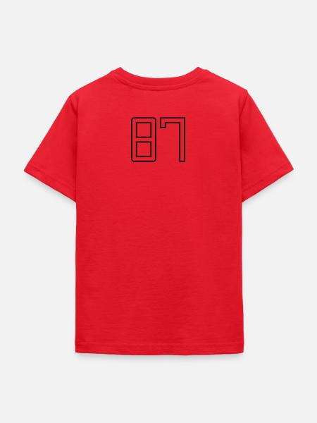 Nummer 87 (Universitätsstil) - Teenager T-Shirt - Rot