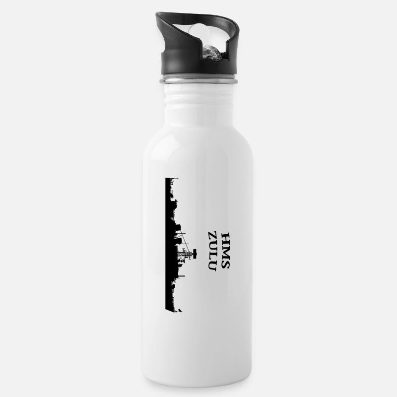 HMS Zulu - Trinkflasche mit integriertem Trinkhalm - Weiß