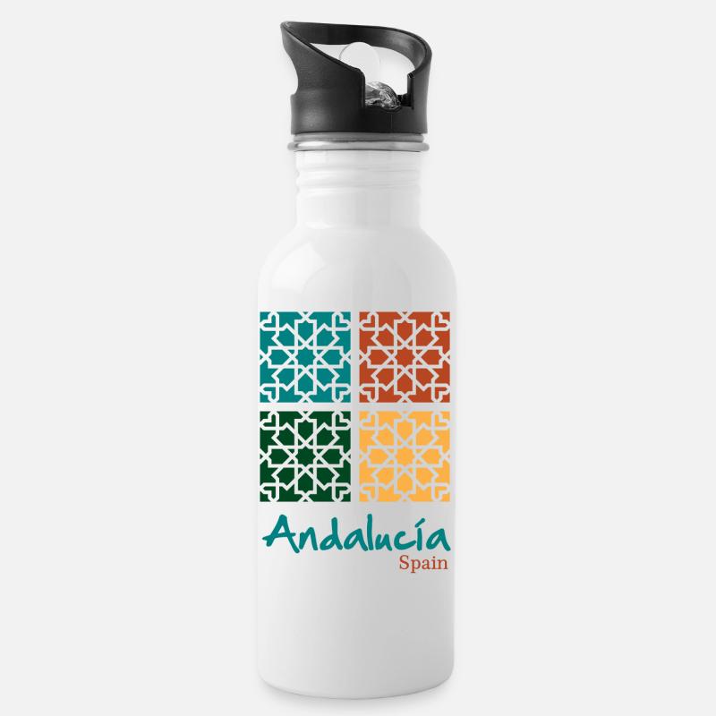 Andalusian Tiles 5 - Gourde avec paille intégrée - blanc
