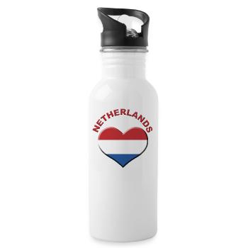Coeur de Pays-Bas - Gourde avec paille intégrée - blanc - Droite