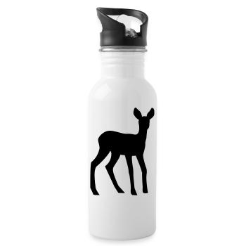 Deer - Fawn - Water bottle with straw - white - Right