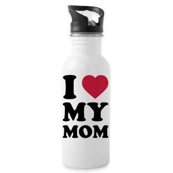 I LOVE MY MOM - Gourde avec paille intégrée - blanc - Droite