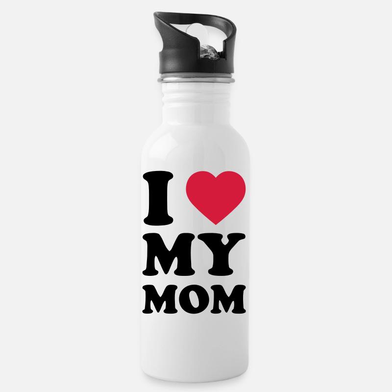 I LOVE MY MOM - Gourde avec paille intégrée - blanc