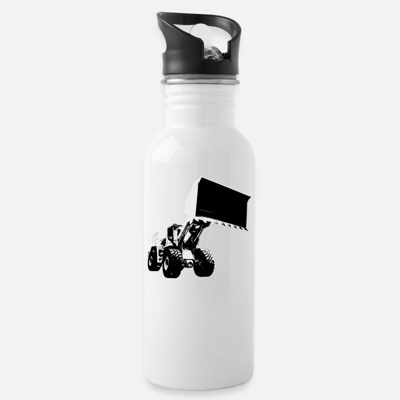 Radlader - Trinkflasche mit integriertem Trinkhalm - Weiß