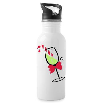 Christmas drink - Water bottle with straw - white - Right