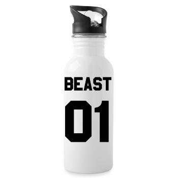 Beast 01 - Trinkflasche mit integriertem Trinkhalm - Weiß - Rechts