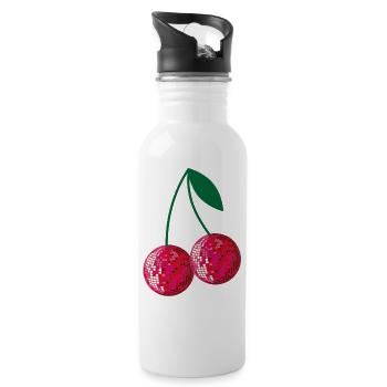 cerises disco - Gourde avec paille intégrée - blanc - Droite