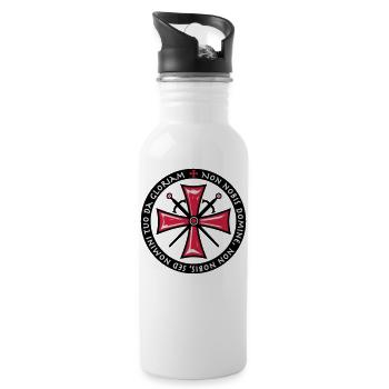 TemplerKreuz Non Nobis Domine Crusaders Cross - Water bottle with straw - white - Right