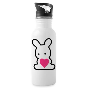 Valentinstag Hase - Trinkflasche mit integriertem Trinkhalm - Weiß - Rechts
