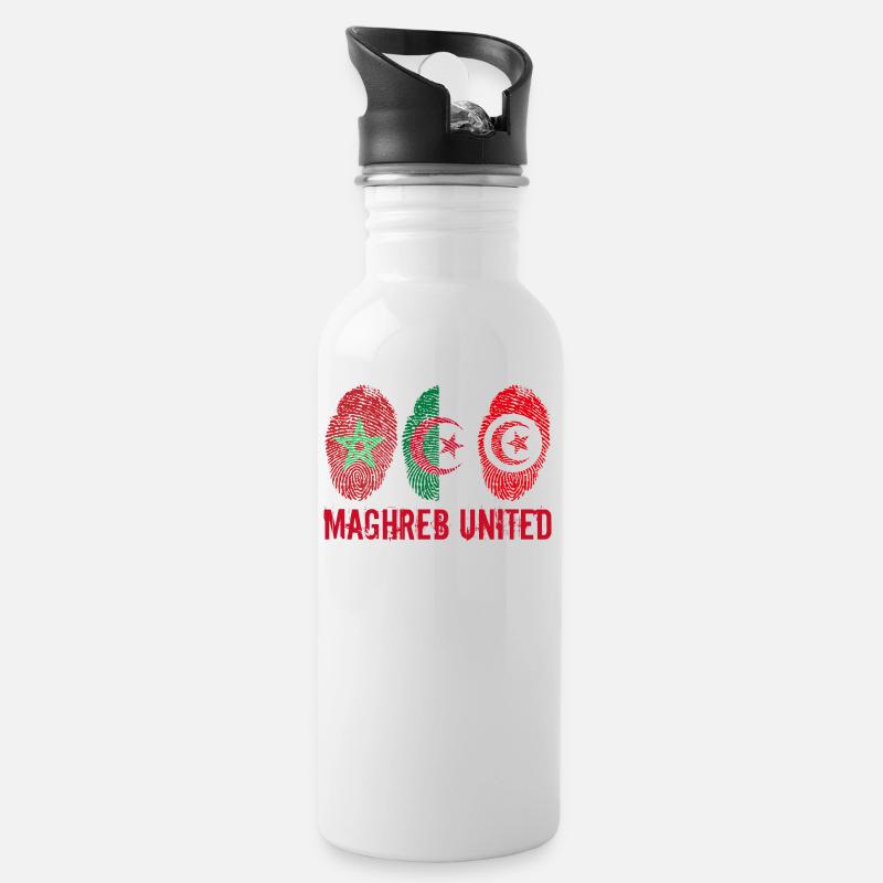 MAGHREB UNITED المغرب - Gourde avec paille intégrée - blanc