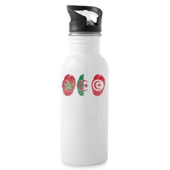 MAGHREB UNITED المغرب LOGO - Water bottle with straw - white - Right