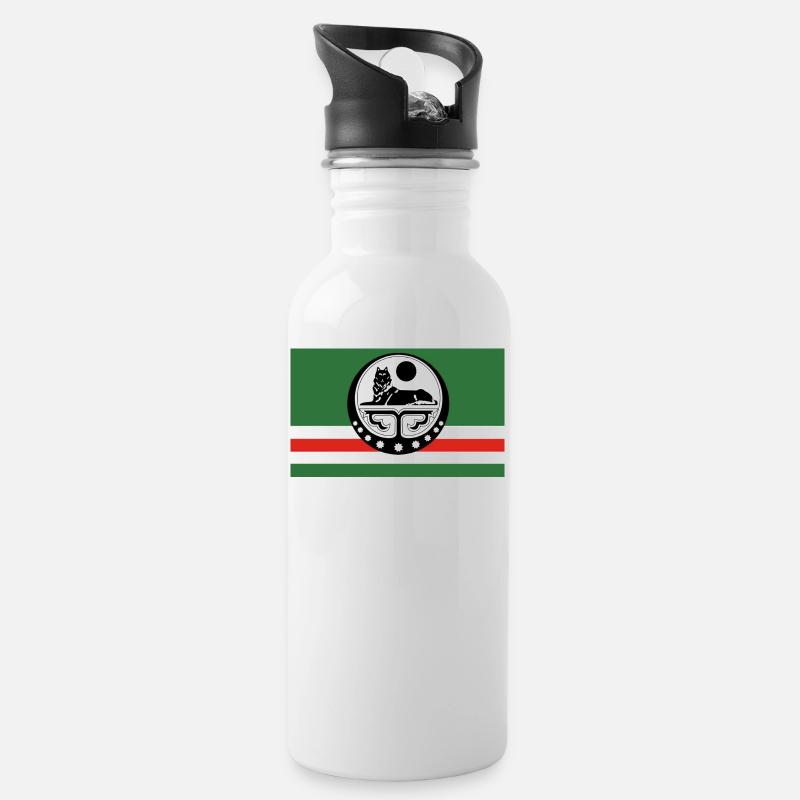Ichkeria - Trinkflasche mit integriertem Trinkhalm - Weiß
