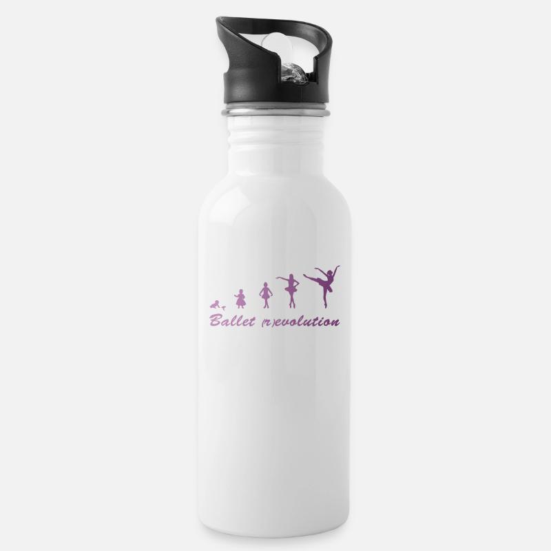 Ballett (r) Evolution - Trinkflasche mit integriertem Trinkhalm - Weiß