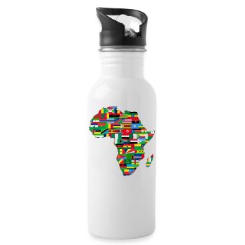 africa collection - Water bottle with straw - white - Right