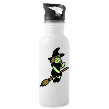 Chibi sorcière - Gourde avec paille intégrée - blanc - Droite