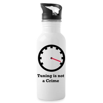 Tuning is not a Crime - Trinkflasche mit integriertem Trinkhalm - Weiß - Rechts