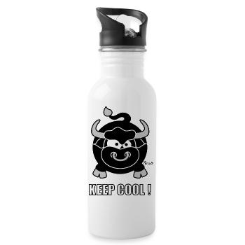 Taureau, Bull, Keep Cool, Zodiaque - Gourde avec paille intégrée - blanc - Droite