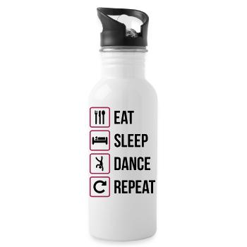 Eat Sleep Dance Repeat - Water bottle with straw - white - Right