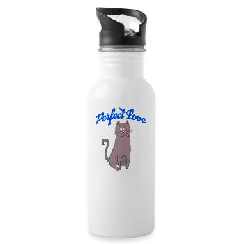 Perfect Love - Water bottle with straw - white - Right