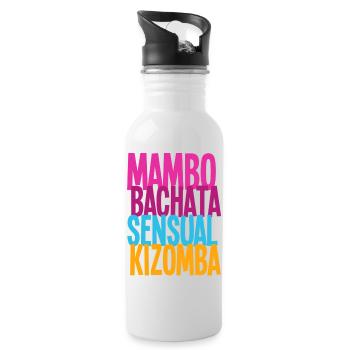 Mambo Bachata Sensual Kizomba - Dance Shirts - Trinkflasche mit integriertem Trinkhalm - Weiß - Rechts