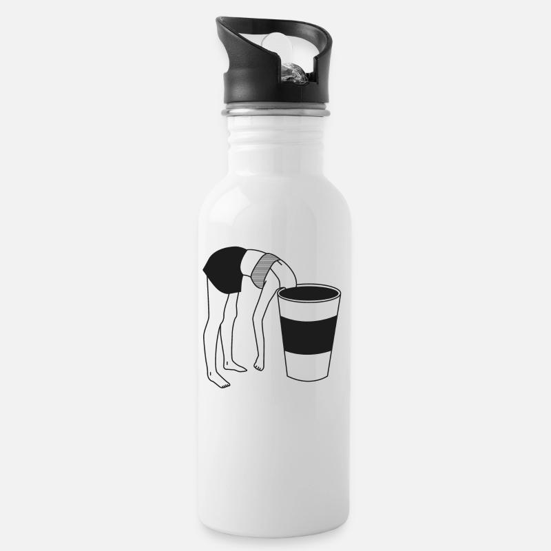 COFFE BREAK - Water bottle with straw - white