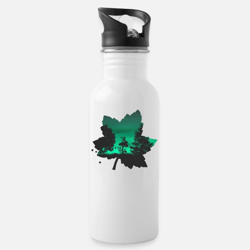 vert Waldelfe - Gourde avec paille intégrée - blanc