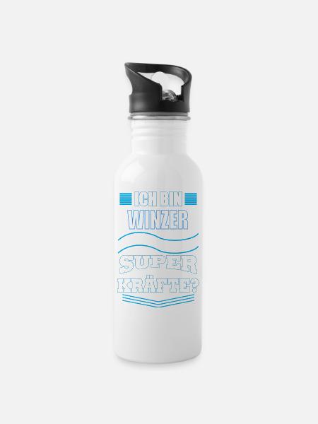 WINZER - Trinkflasche mit integriertem Trinkhalm - Weiß