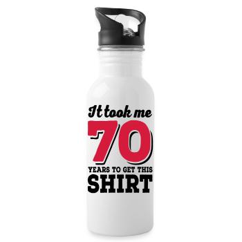 70th birthday - Water bottle with straw - white - Right