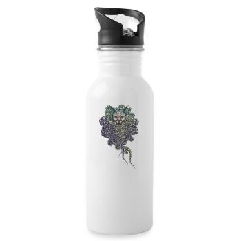 Bastet on the field - Water bottle with straw - white - Right