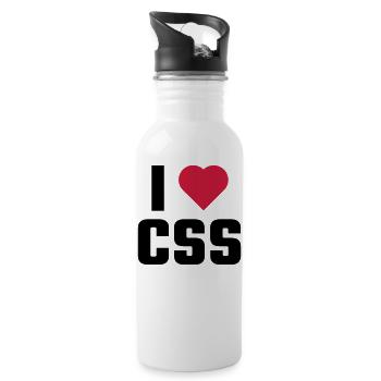 I Love CSS - Water bottle with straw - white - Right