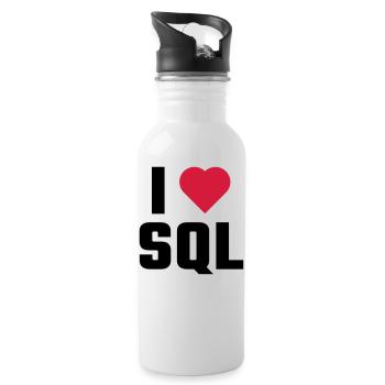 I Love SQL - Water bottle with straw - white - Right