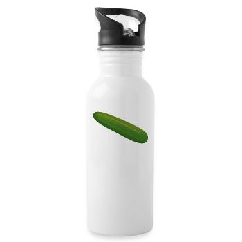 Gurke - Trinkflasche mit integriertem Trinkhalm - Weiß - Rechts