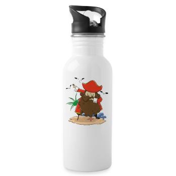 Tamponnant pirate dab cadeau drôle drôle - Gourde avec paille intégrée - blanc - Droite