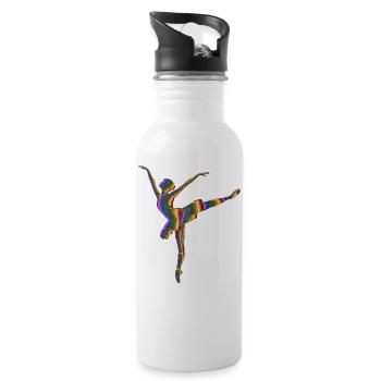 ballerina ballet dance dancer dance dancer yoga33 - Water bottle with straw - white - Right