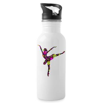 ballerina ballet dance dancer dance dancer yoga33 - Water bottle with straw - white - Right