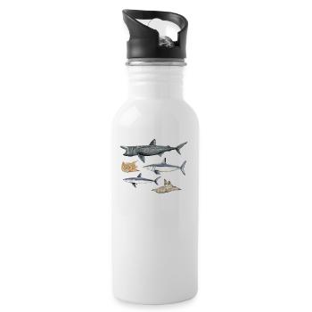 Requins - Requins - Requins - Gourde avec paille intégrée - blanc - Droite