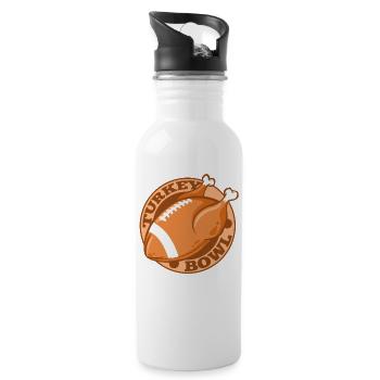 Truthahn-Schüssel-amerikanischer Fußball Erntedank - Trinkflasche mit integriertem Trinkhalm - Weiß - Rechts