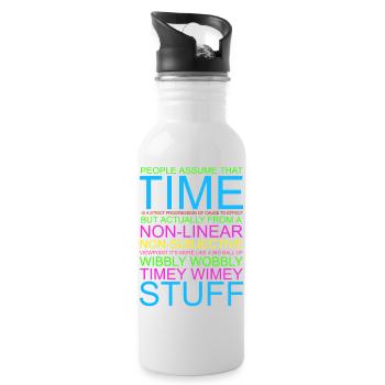 Timey Wimey Wibbly Wobbly - Trinkflasche mit integriertem Trinkhalm - Weiß - Rechts